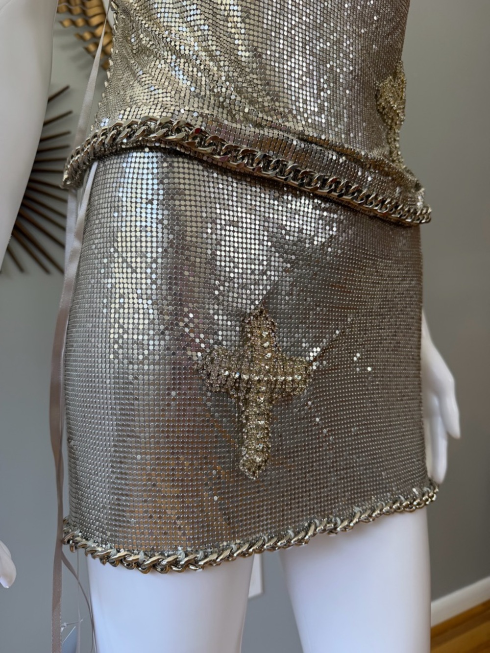 REVOLVE - The Dolls House Silver Metallic Chainmail Hood Top & Mini Skirt Set - Picture 9 of 17
